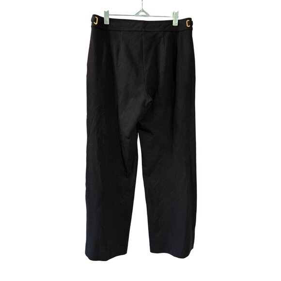 St. John Yellow Label Black Wide Leg Pants Size 8 High Waisted - Picture 2 of 4